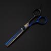 6.0 Inch Black/Blue Electroplated Hair Scissors – Straight & Thinning Barber Scissors