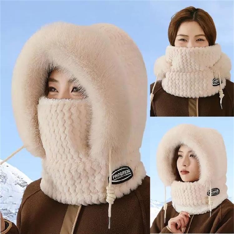 Windproof Fleece Lined Cycling Pullover Hat With Full Face Mask And Ear Protection For Adult Skiing Hiking Camping
