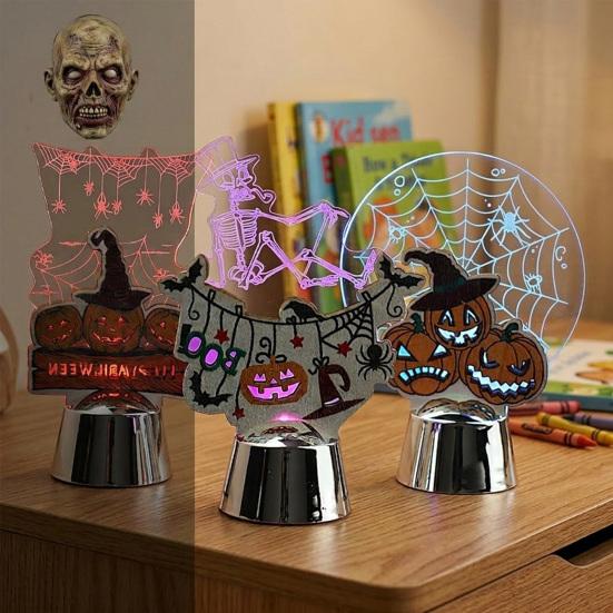 Halloween Pumpkin Night Light, Creative Jack O Lantern LED Lamp, Spooky Table Decor for Party Valentine Gift