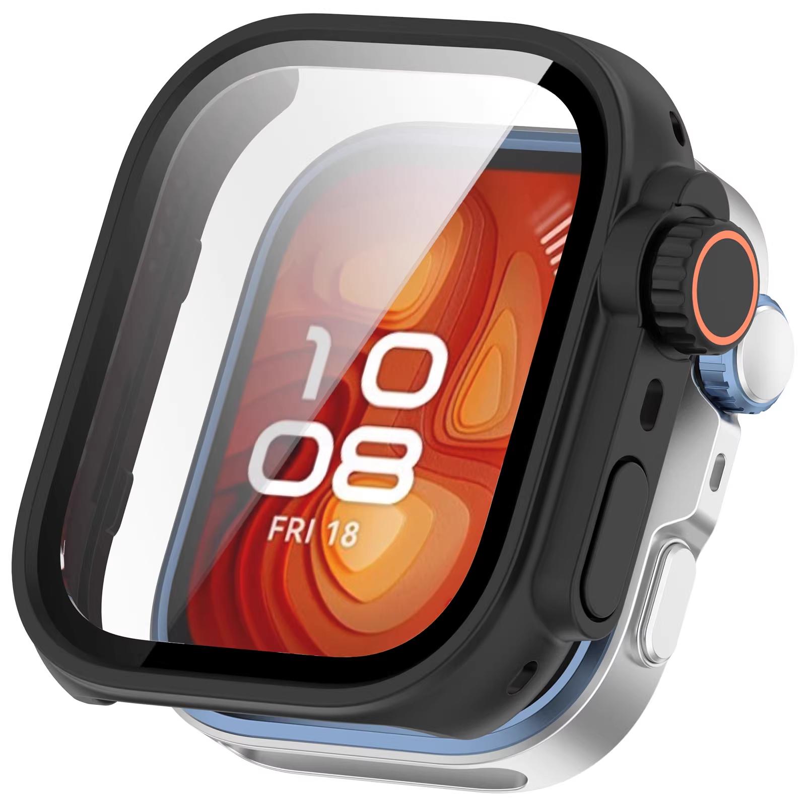 

Чехол для Huawei Watch Fit 4 Pro Защитное стекло для экрана Закаленное стекло PC Бампер Рамка Сменить на Ультра Чехол для huawei watch fit 4Pro For huawei fit 4 pro чёрный