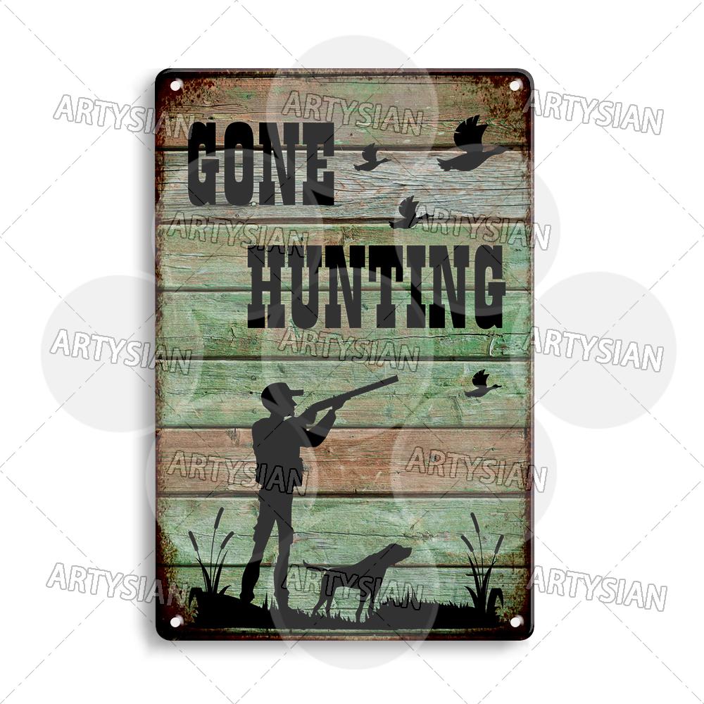 DORA Tin Sign Hunting Fishing Warning Metal Sign Shooting Range Caution Plaque No Duck Shooting Private Property Animal Wildlife Protection