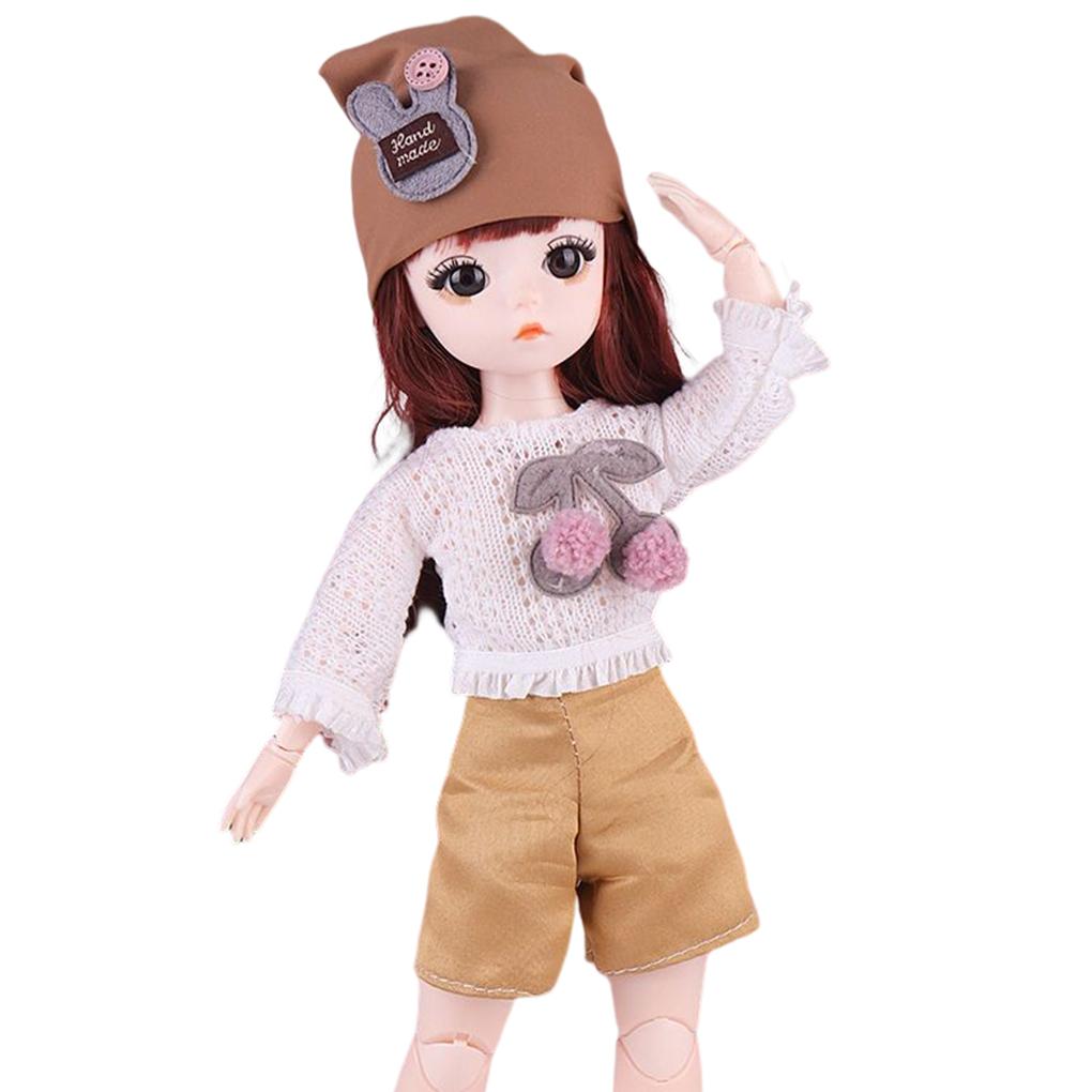 Little Girl Doll Cute Removable Dress Dolls Beauty Makeup Toy Lightweight Portable Skin Friendly Wedding Rag Toys for Children