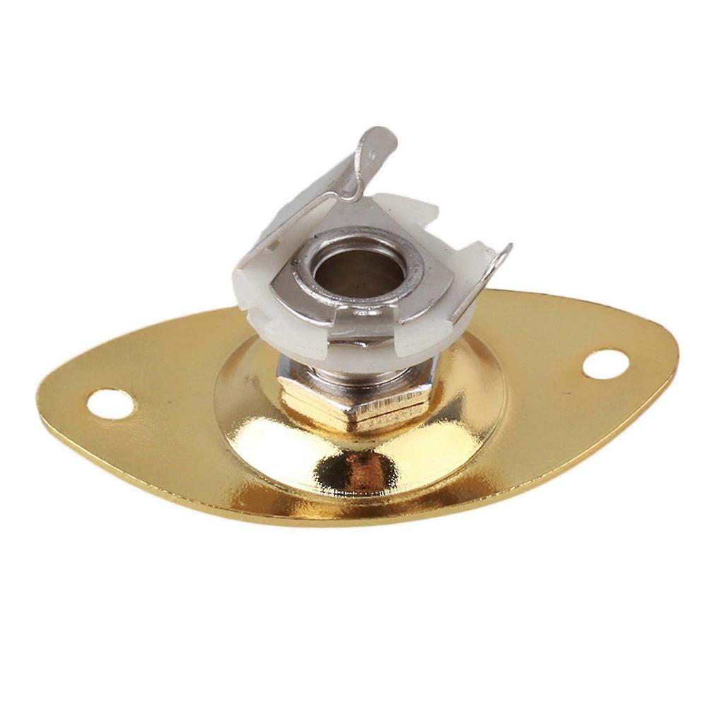10xgold Oval Electric Guitar Output Jack Socket Plate With Screws