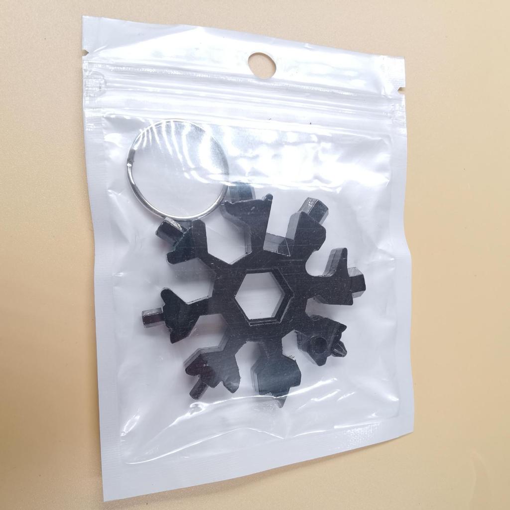 Multifunction Snowflake Wrench Keychain: Hex & Octagonal Universal Outdoor Tool