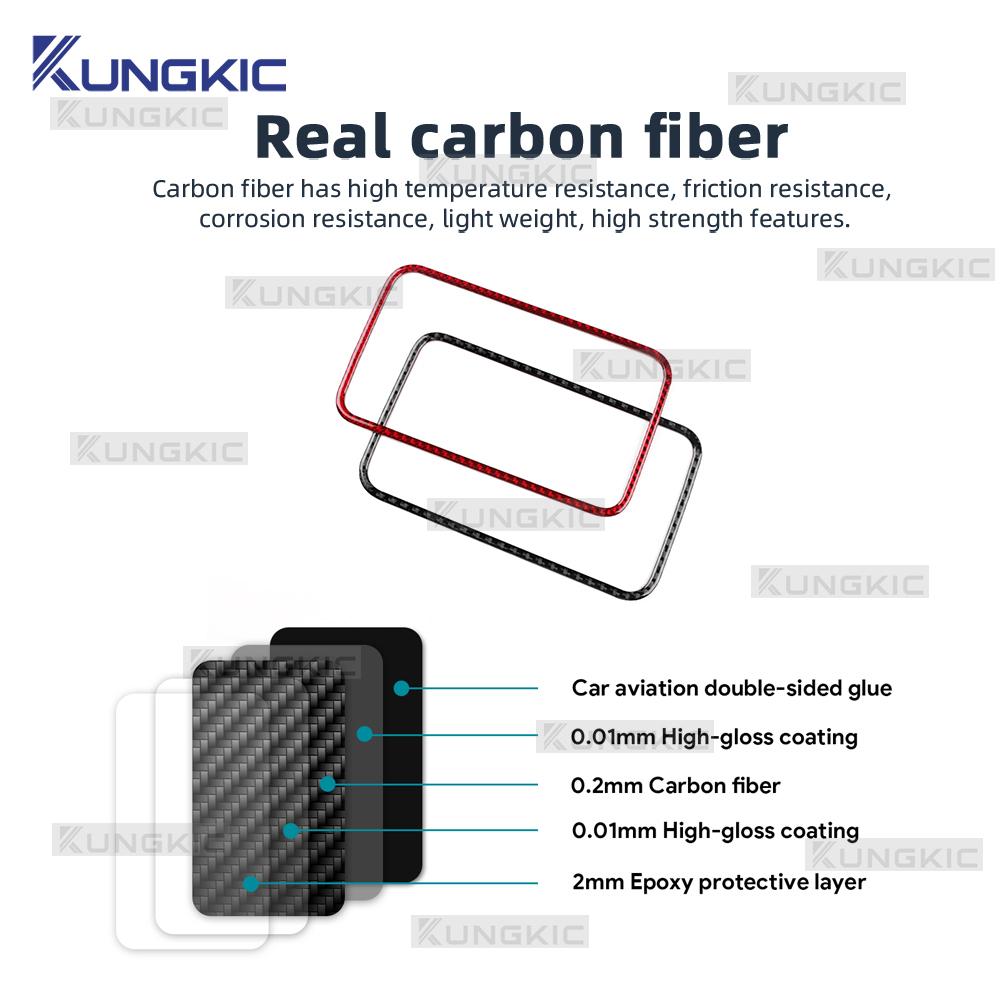 Riktigt mjuk kolfiberdekal för Kia EV6 GT EV 2022 2023 2024 2025 Vänsterstyrd Högerstyrd Bil Bakre Avlopp Mugghållare Dekorationsram Interiörlist