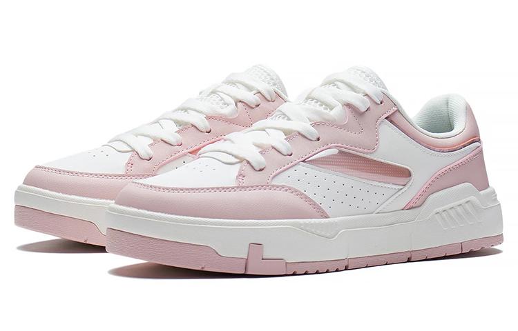 Li Ning ACE Slip Resistant Abrasion Resistant Low Top Skateboard Shoes Women's White Pink AGCS032-2