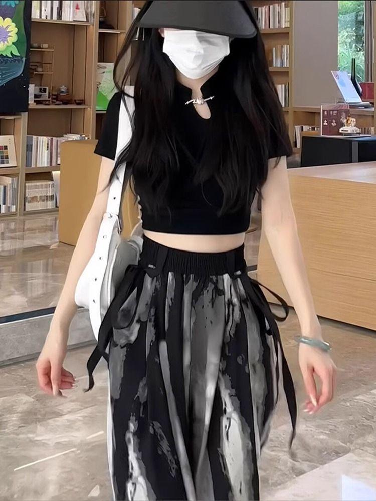 Women's Summer Cheongsam Collar Slimming T-shirt