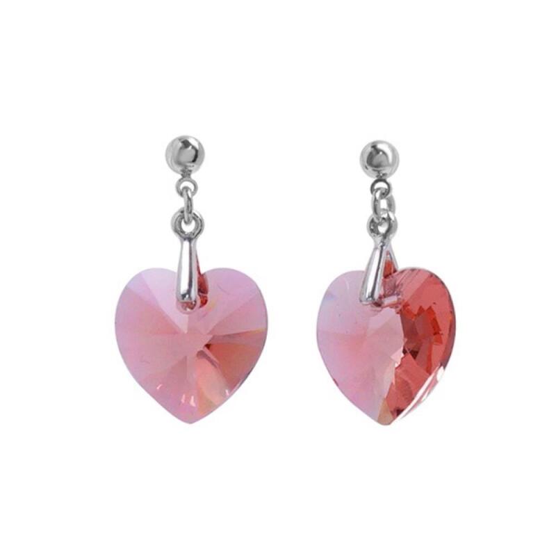 

Akoyu Earrings Silver Women s Peach Crystal silver collar