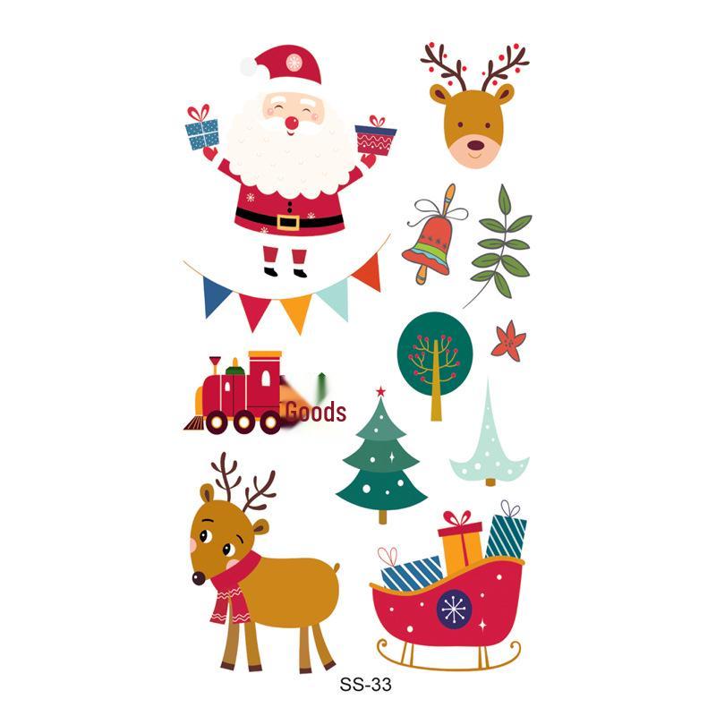 Christmas Fun Face Stickers: Children's Cartoon Tattoo Stickers