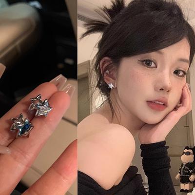 Millennium Spice Girl Diamond Star Ear Buckle Earrings Tide Personality Stud Earrings Niche Earrings