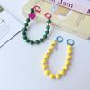 Korean and Japanese Style INS Solid Color Beaded Chain Phone Case Lanyard Handheld Wrist Strap Pendant Decoration Universal Phone Case