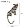 Mens Crystal Leopard Brooch Pin Rhinestone Cheetah Brooches Animal Jewelry Lapel