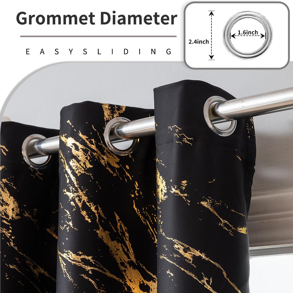 Gold und Silber Folien Marmor Verdunkelungsvorhänge mit Ösen für Wohnzimmer Sonnenschutzvorhänge Trennvorhänge Türvorhänge