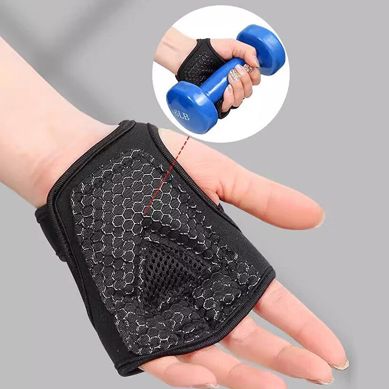 1Pair Hand Wrist Palm Protector Gloves Gym Fitness Heavy Glove Gloves Half Non-Slip Wrist Finger Weightlifting Sport Support