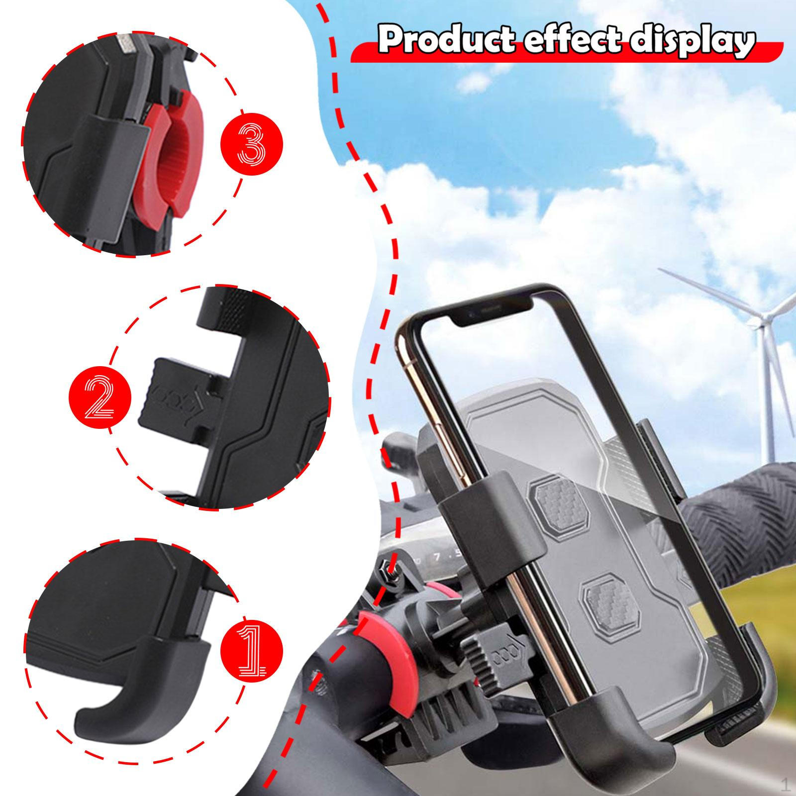 Bike Phone Mount Auto Lock Handlebar Holder for Work Cycling Riding