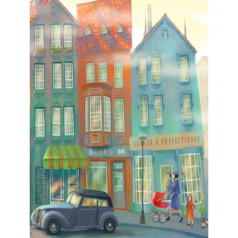 

Алмазная картина Розовый цветок Полная круглая алмазная вышивка Красочный дом Пейзаж Вышивка крестом Украшение для дома Full Round 20x30CM