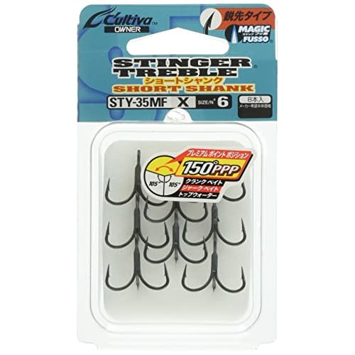 

OWNER Triple Hook STY-35MF Stinger Triple Short Shank No. 6 0.43g 8 pieces 11795