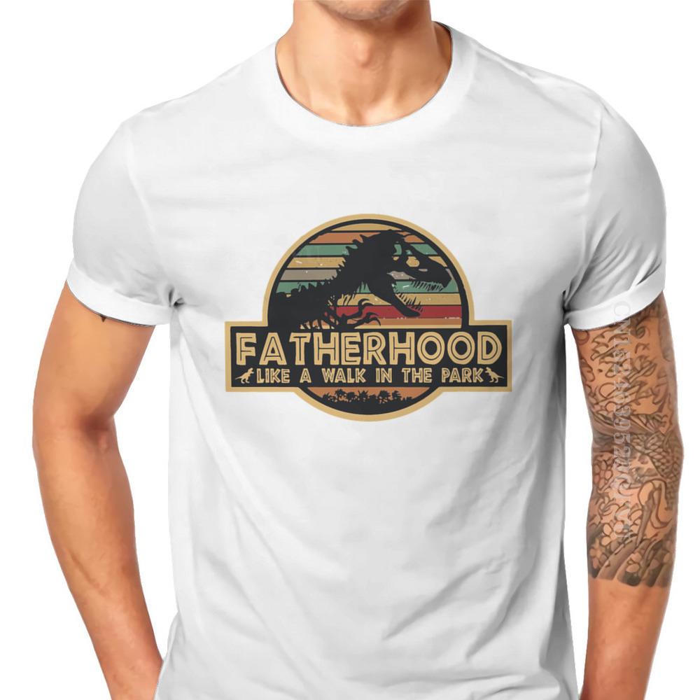 Father Day Daddy Grandpa Pure Cotton Tshirts Fatherhood Like A Walk In The Park Elegant Men T Shirts Leisure Men Clothes Ofertas