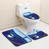 Christmas Bathroom Floor Mat Toilet Three-Piece Set