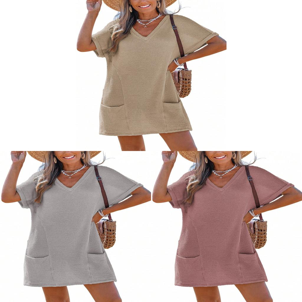 Copricostume da Spiaggia con Tasche e Scollo a V per Donna Yoga e Vacanze