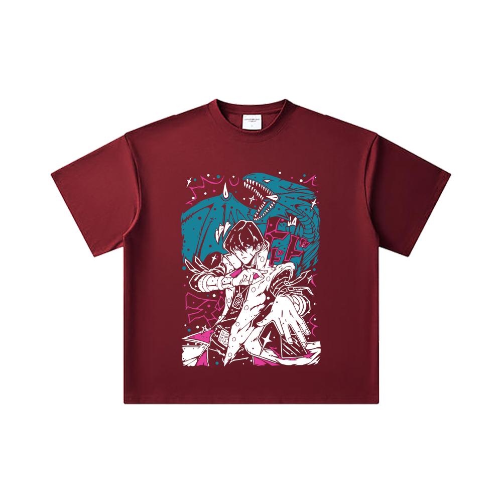 260 GSM Double Yarn 32 Count 100% Cotton Yu-Gi-Oh V7 Seto Kaiba Print Unisex Heavy Cotton T Shirt
