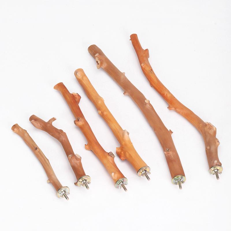 Natural Parrot Stand Tree Stick Birds Perch Paw Grinding Fork Parakeet Climbing Bird Standing Branches Toys Birdcage Accessories