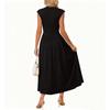 Women's Fashionable Color Short Sleeved Long Casual Temperament Long Dress