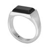Fossil Men's ALL STACKED UP Black Agate Signet Ring, JF046030409