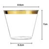 50pcs Plastic Cup 9 Oz Hard Disposable Cup Transparent Glass Party Camping