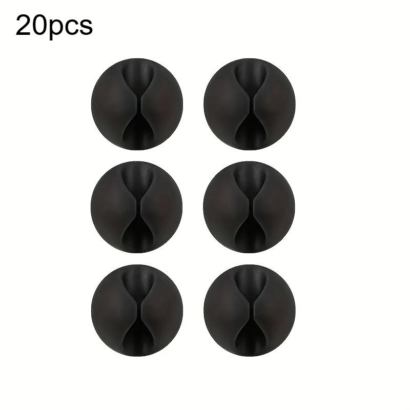 

20pcs Cable Organizer Clips Wall-Mounted Cord Holder Desk Nightstand Earphone Cables Management Cable Organizer Storage чорний