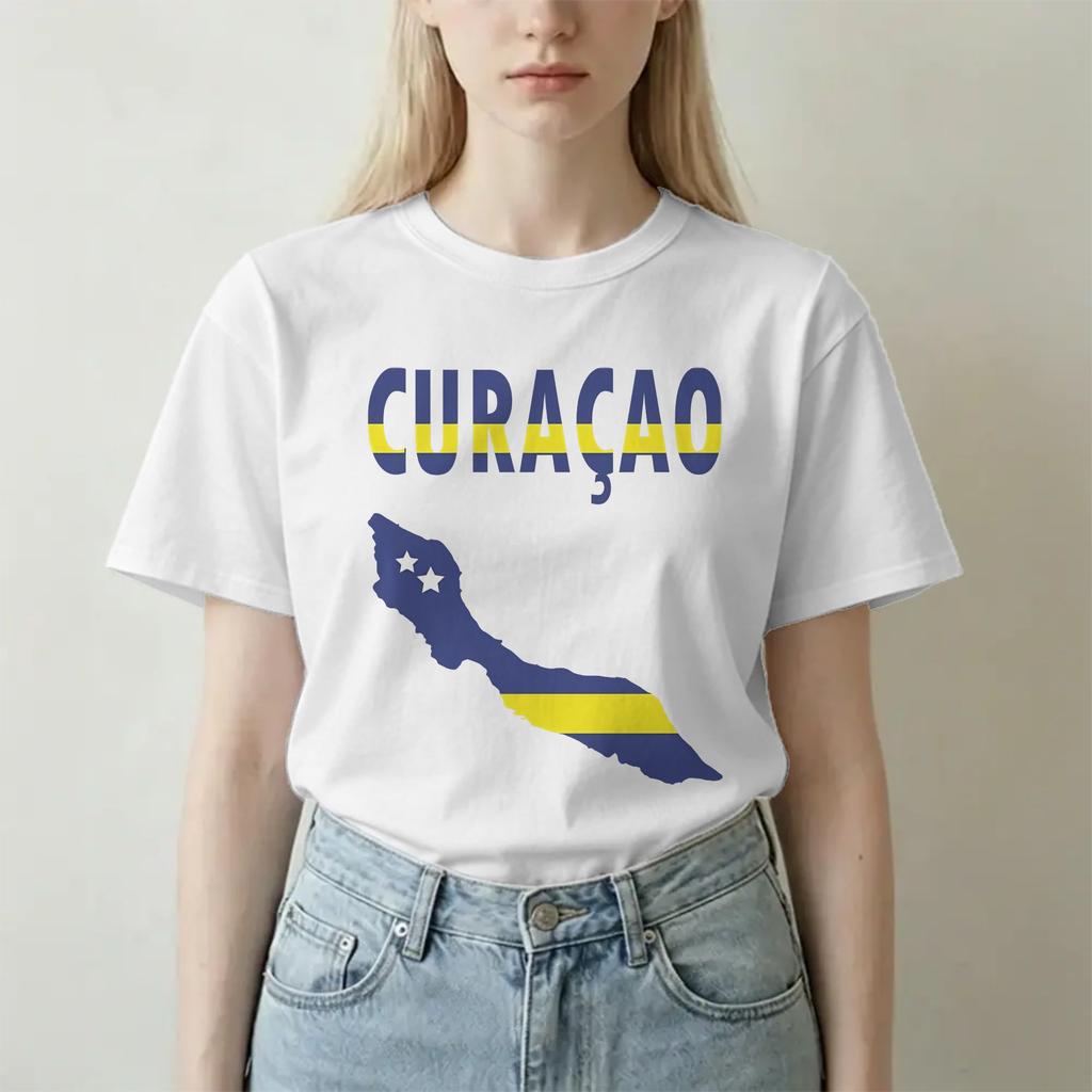 Curacao Soccer Sport T Shirts For Unisex Unisex Pure Cotton Fun Tshirt Round Collar Tee Shirt Short Sleeve Clothes Birthday Present