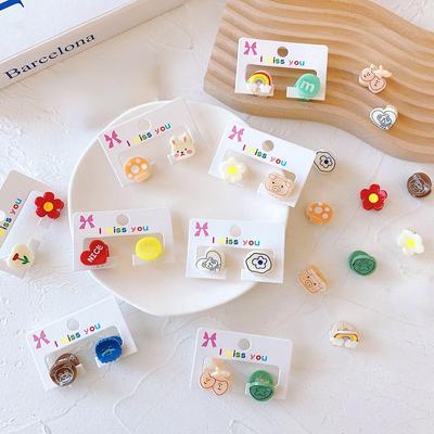 2 Stuks Leuke Koreaanse Mini Haar Klauwen Cartoon Snoep Kleur Haar Clips Voor Meisjes Kinderen Haarspeldjes Hoofddeksels Baby Kids Haar accessoires