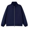 Men's Stand Collar Jacket: Solid, Loose, Elastic Hem, Versatile, Short Fit for Spring & Autumn.