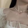 Retro Light Luxury Pearl Necklace Niche High-end Butterfly Pendant Necklace Jewelry Women's Elegant Versatile Collarbone Chain