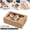 10 stk 1/2/4/6 hull Bakeemballasjeboks Gjennomsiktig vindu med innlegg Kakeboks Kraftpapir Muffinsbokser for Bursdag Bryllup
