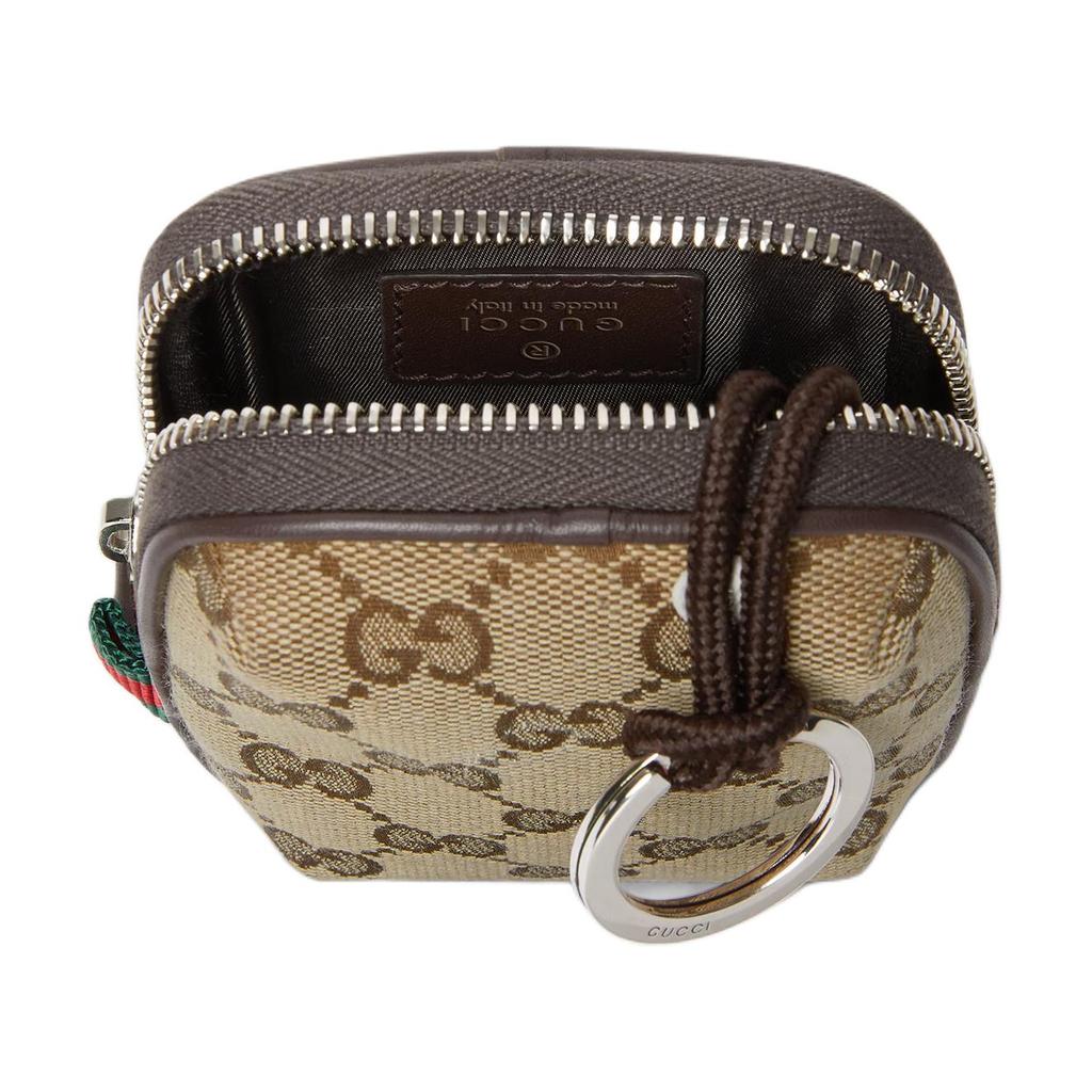 Gucci Logo Print Color Block Design GG Canvas Mini Wallet Men wallet Brown 834270-FAEOO-9843