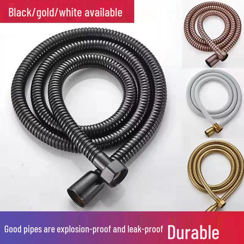 Stainless Steel Anti-Kink Explosion-Proof Shower Hose, Leak-Proof & Pressure-Resistant for Bathroom Use