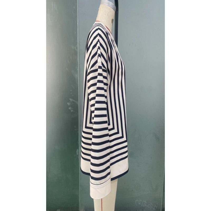 Women Loose Striped Long Sleeve Casual Shirt