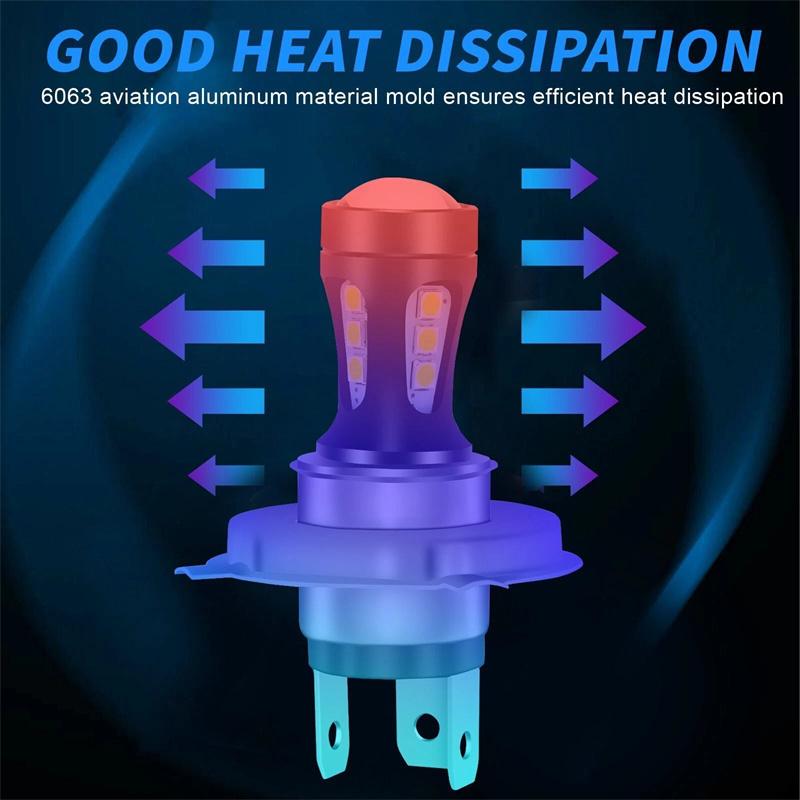 4Pcs Universal Car Led Fog Light Bulb H4 18Smd Foglamp Drl Drivng Light Motorcycle Headlights Truck Boat Trailer Spotlight Lamp