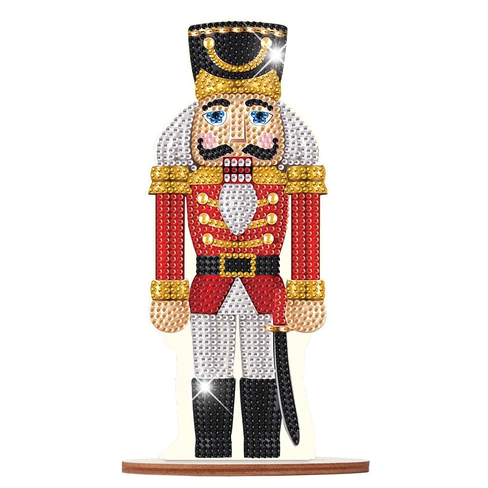 Diamond Painting Christmas Ornament Wooden Desktop Nutcracker Table Top Diamond Painting Decor for Home Office Desktop Decor