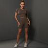 JYL Seamless Knit Yoga Set Hip Lifting Shorts Running Fitness Outfit