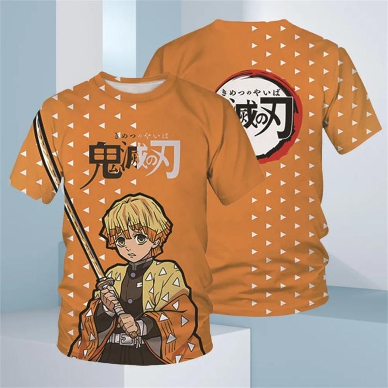 Magliette da Ragazzo per Bambini Anime Demon Slayer Maglietta Cartone Animato Abbigliamento per Bambini Felpa a Maniche Corte Moda Top Abiti Unisex per Bambini
