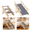 Wooden Pet Stair Portable Stable 2 in 1 for Cars Small and Older Animals 4 steps