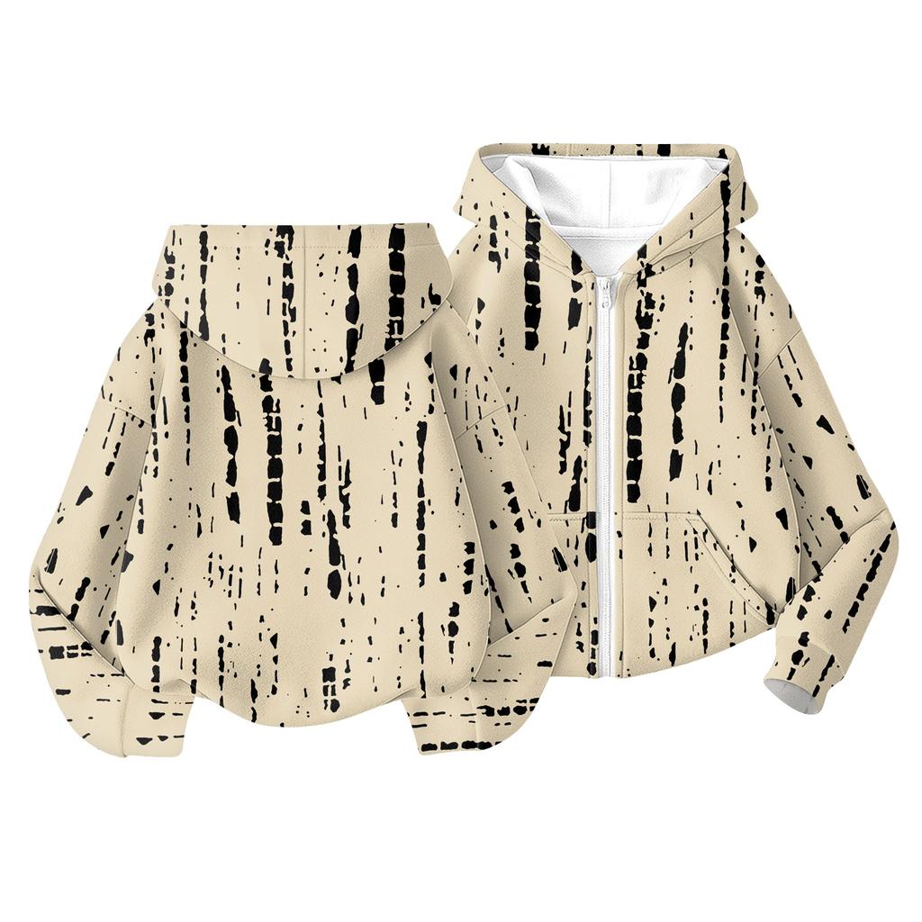 Moda dziecięca Bluza z kapturem z nadrukiem z długim rękawem Dziewczęca kurtka hoodie