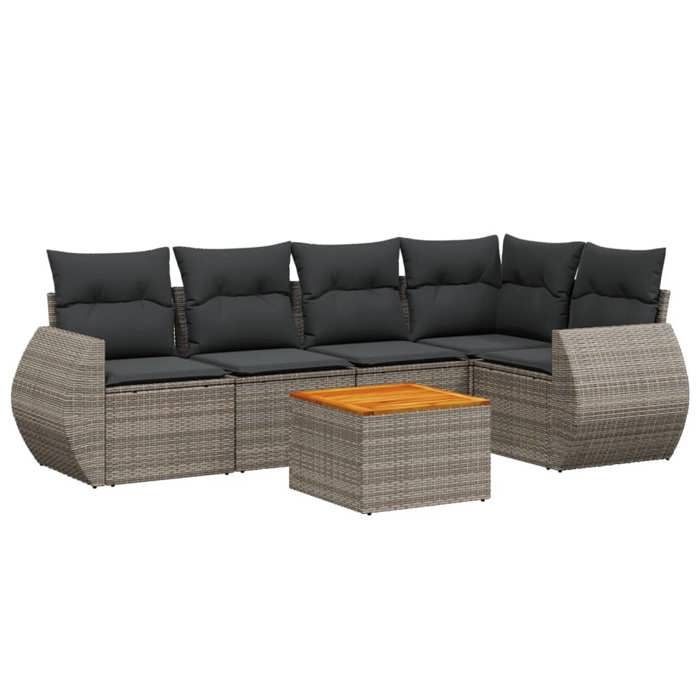 VidaXL Garden Lounge Set with Cushions 6 Pcs, Patio Sofas, Furniture Set, Outdoor Terrace Furniture, Grey 3257327