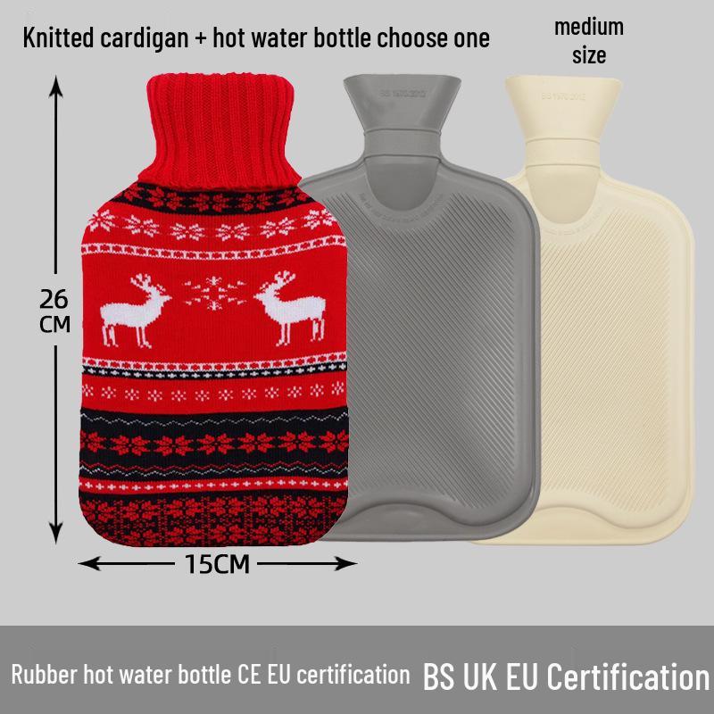Explosion-Proof Hot Water Bottle: Rubber Design for Stomach and Feet, Long-Lasting Warmth