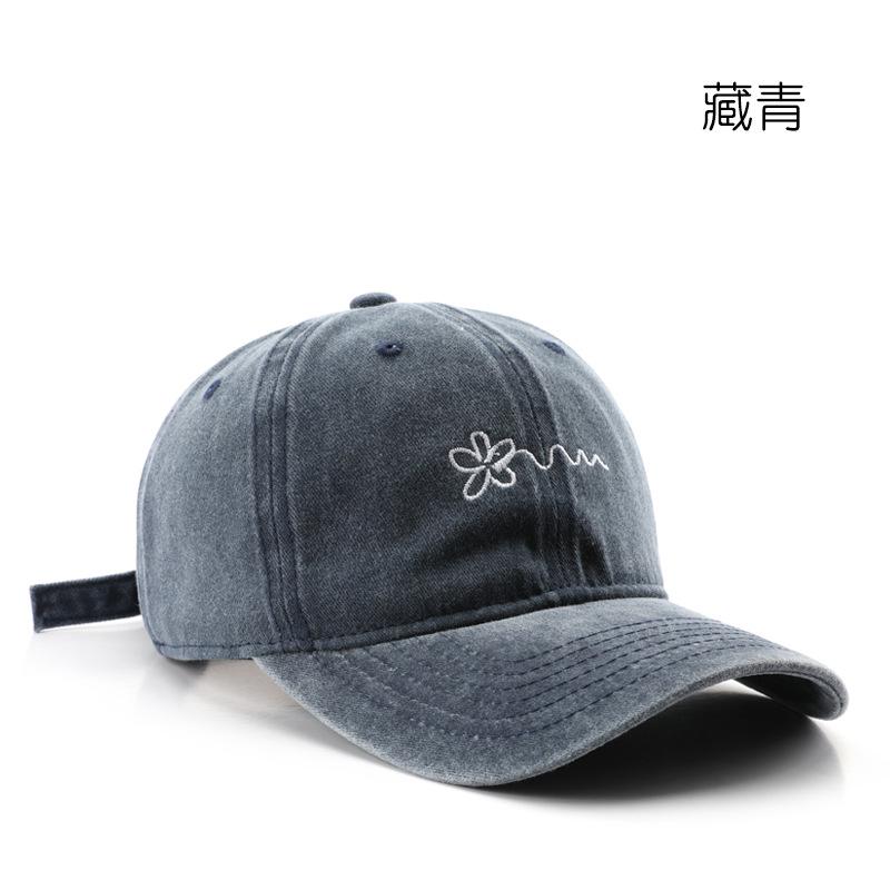 

Hat autumn and winter personalized washed cap outdoor travel sunscreen sun hat baseball cap темно-синий