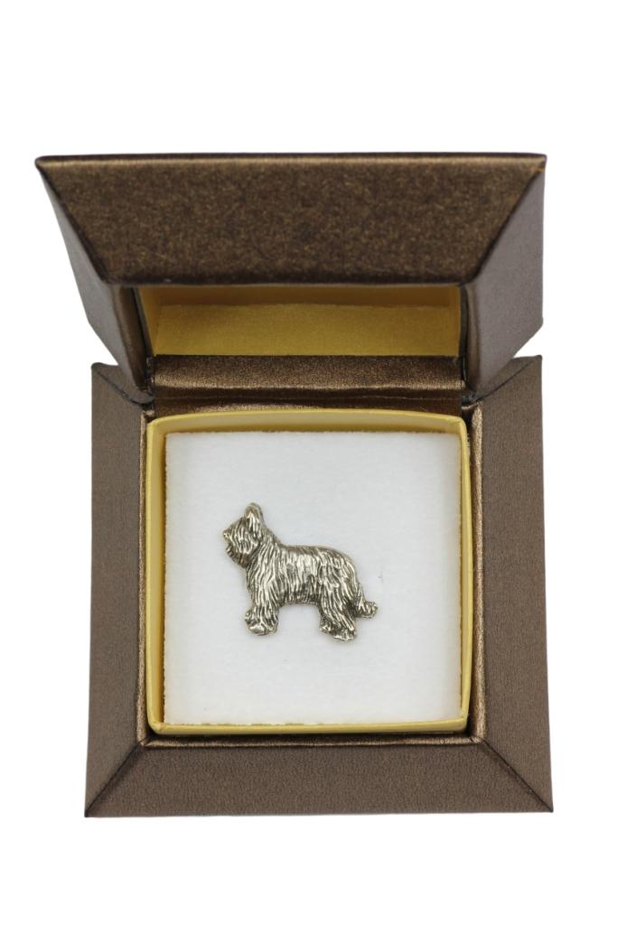 Briard, Berger de Brie II - Dog brooch in a gift box, elegant pin, lapel pin for Art-Dog brand jacket