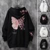 Meeste ja naiste tikitud kapuutsid Cherry Blossom Butterfly tikandid kapuutsiga dressipluus vabaaja avar ja trendikas sviiter suures suuruses