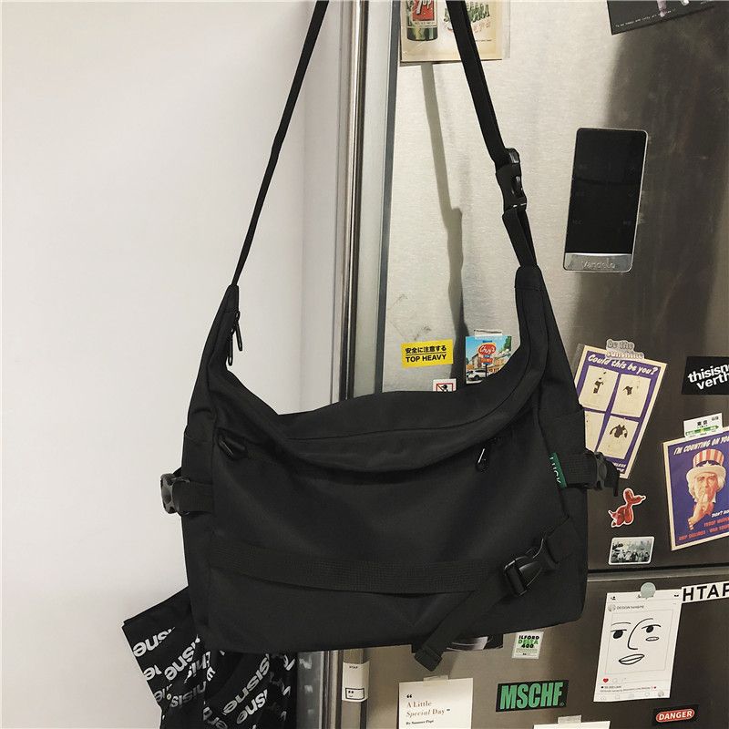 

Парка в японском стиле большой вместимости, студенческая черная сумка кросс-боди Black without pendant